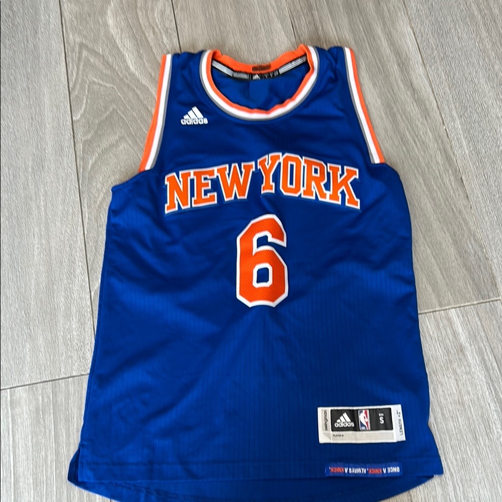 Adidas Blue and Orange Basketball Jersey